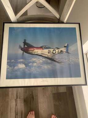 Vintage North American P-51D Mustang Vergeltungswaffe Framed Aircraft Aviation P